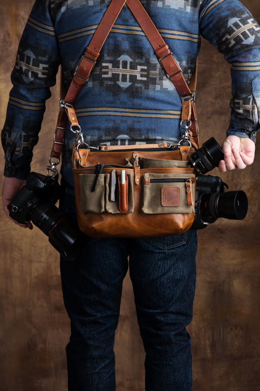 Explorer Lens Quiver | Canvas and Leather Messenger Bag